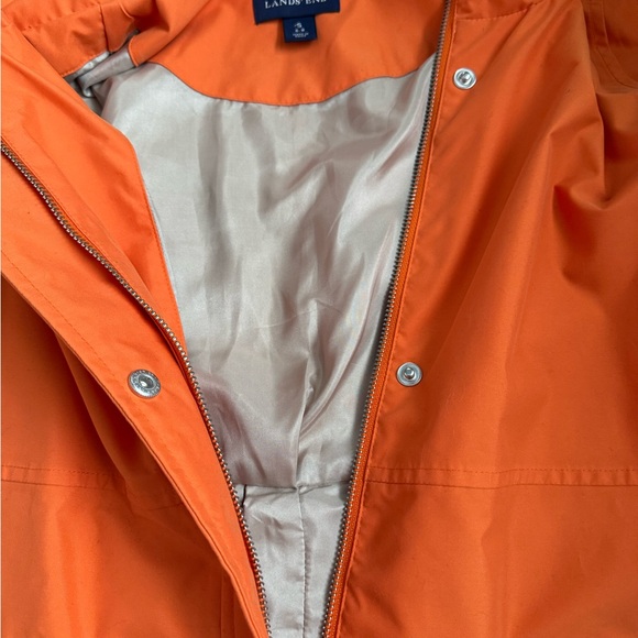 NWOT Lands' End Vibrant Orange Rain Coat - Picture 12 of 12